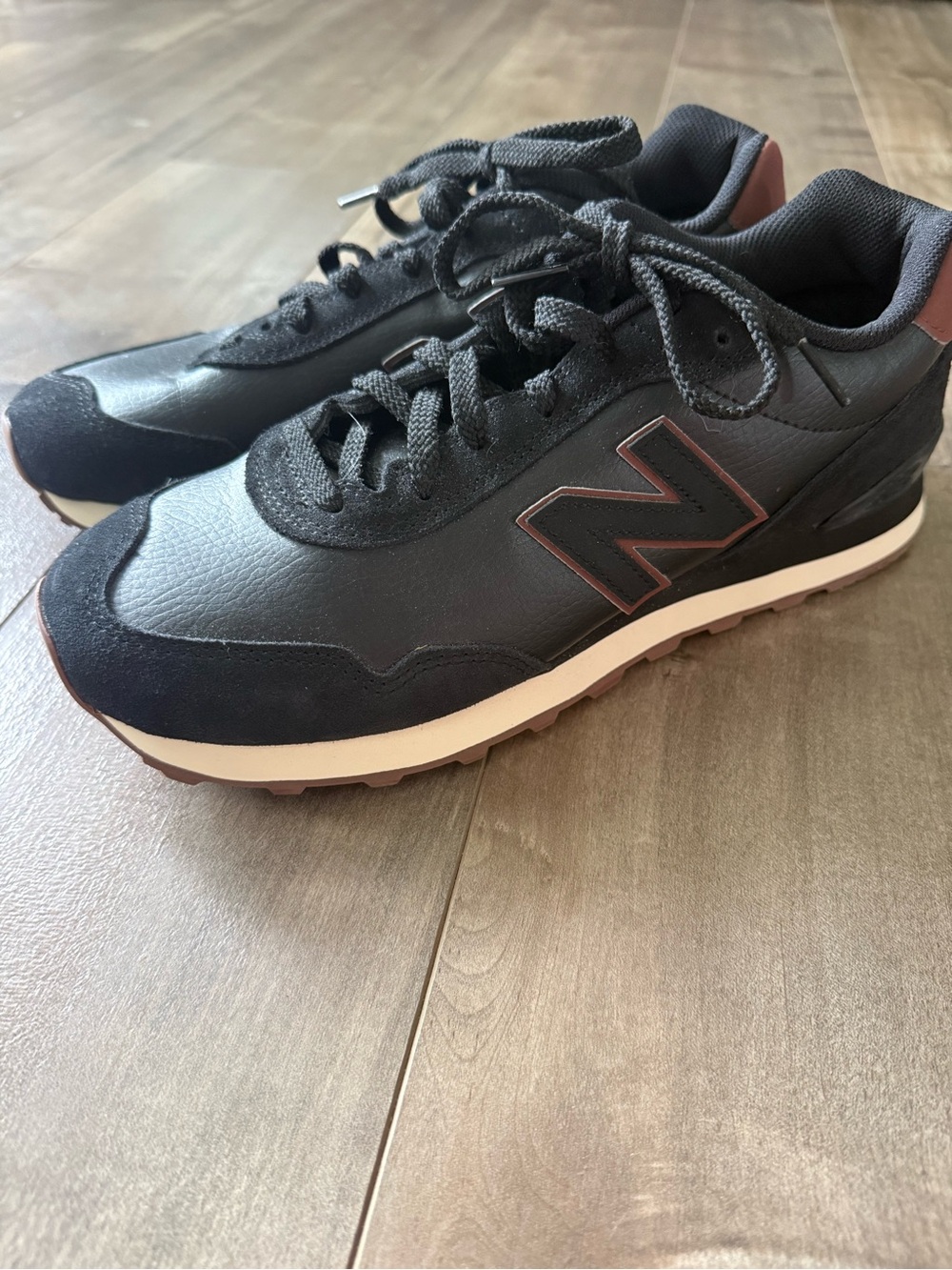 New Balance 515 Sneakers Tennis Shoes 9.5 M 11 W Brown Black Two Tone Suede EUC